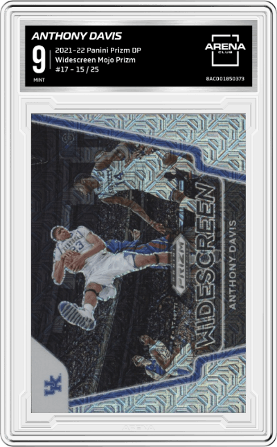 Anthony Davis from the 2021-22 Panini Prizm Draft Picks set featuring a Mojo Prizm parallel graded by Arena Club and given an overall grade of 9.