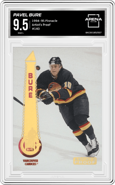 Pavel Bure graded by Arena Club and given an overall grade of 9.5.