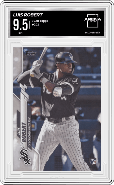Luis Robert from the 2020 Topps set graded by Arena Club and given an overall grade of 9.5.