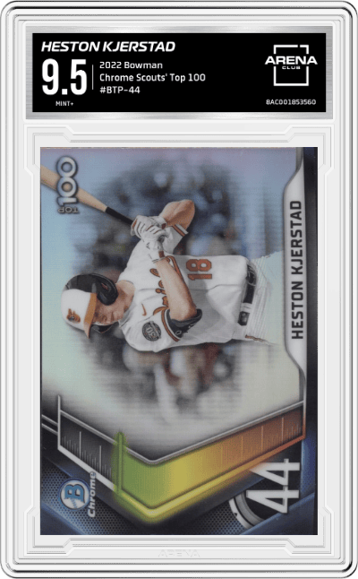 Heston Kjerstad from the 2022 Bowman set graded by Arena Club and given an overall grade of 9.5.
