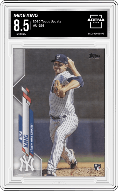 Mike King from the 2020 Topps Update  set graded by Arena Club and given an overall grade of 8.5.