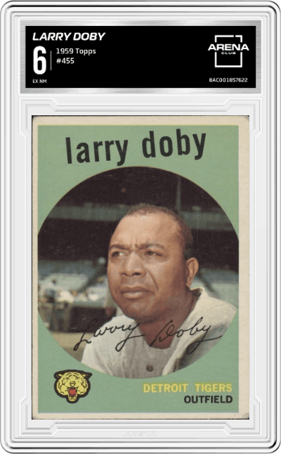 Larry Doby from the 1959 Topps set graded by Arena Club and given an overall grade of 6.