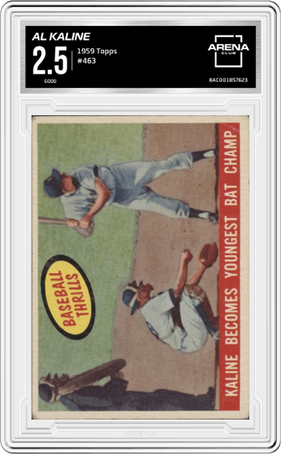 Al Kaline  from the 1959 Topps set graded by Arena Club and given an overall grade of 2.5.