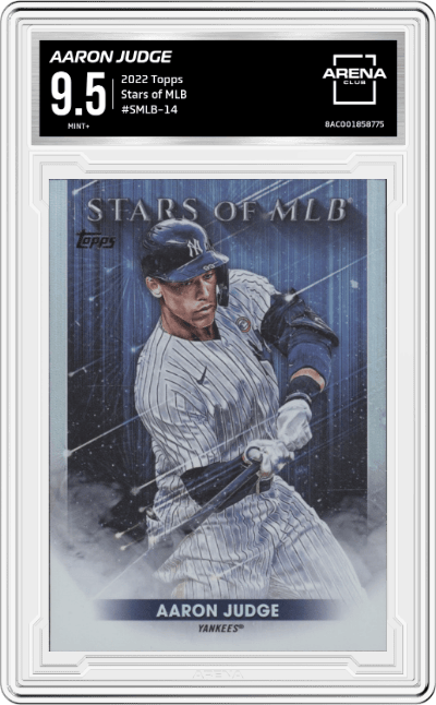 Aaron Judge from the 2022 Topps   set graded by Arena Club and given an overall grade of 9.5.