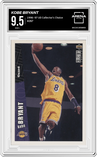Kobe Bryant from the 1996-97 Upper Deck Collector's Choice set graded by Arena Club and given an overall grade of 9.5.