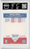 Michael Jordan from the 1987-88 Fleer Basketball set graded by Arena Club and given an overall grade of 9.5.