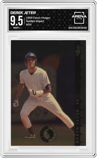 Derek Jeter from the 1993 Classic Images set graded by Arena Club and given an overall grade of 9.5.