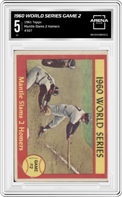 1960 World Series Game 2 from the 1961 Topps set graded by Arena Club and given an overall grade of 5.