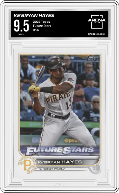 Ke'Bryan Hayes from the 2022 Topps   set graded by Arena Club and given an overall grade of 9.5.