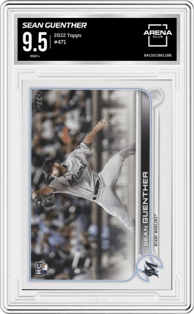 Sean Guenther from the 2022 Topps set graded by Arena Club and given an overall grade of 9.5.
