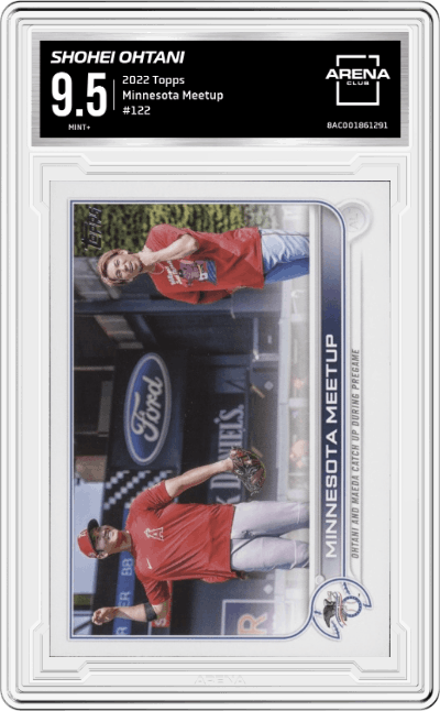 Shohei Ohtani from the 2022 Topps   set graded by Arena Club and given an overall grade of 9.5.