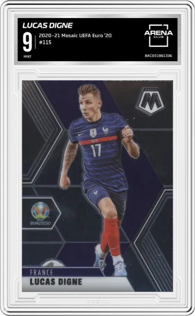 Lucas Digne from the 2020-21 Mosaic UEFA Euro 2020
 set graded by Arena Club and given an overall grade of 9.