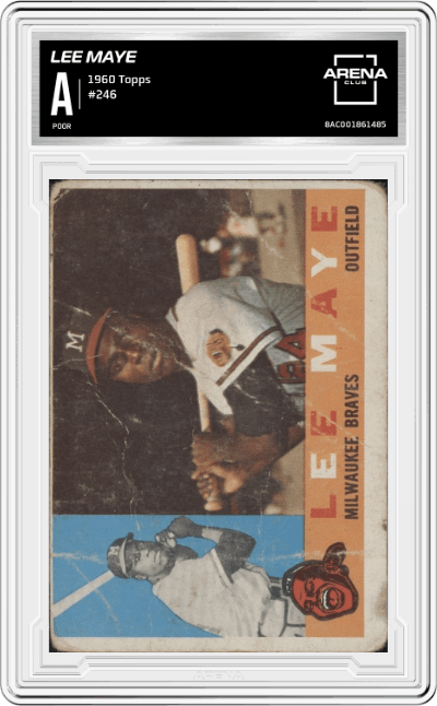 Lee Maye from the 1960 Topps set graded by Arena Club.