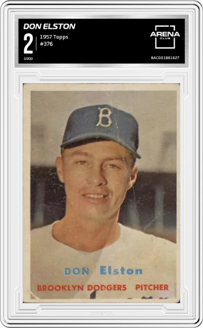 Don Elston from the 1957 Topps set graded by Arena Club and given an overall grade of 2.
