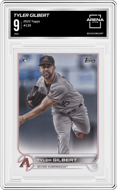 Tyler Gilbert from the 2022 Topps   set graded by Arena Club and given an overall grade of 9.