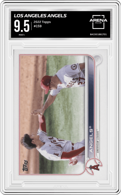 Los Angeles Angels from the 2022 Topps   set graded by Arena Club and given an overall grade of 9.5.