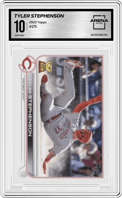 Tyler Stephenson from the 2022 Topps   set graded by Arena Club and given an overall grade of 10.