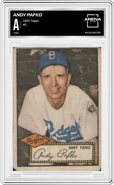 Andy Pafko from the 1952 Topps set graded by Arena Club.