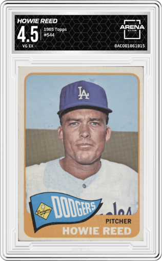 Howie Reed from the 1965 Topps set graded by Arena Club and given an overall grade of 4.5.