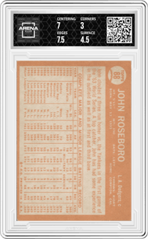 John Roseboro from the 1964 Topps set graded by Arena Club and given an overall grade of 3.5.