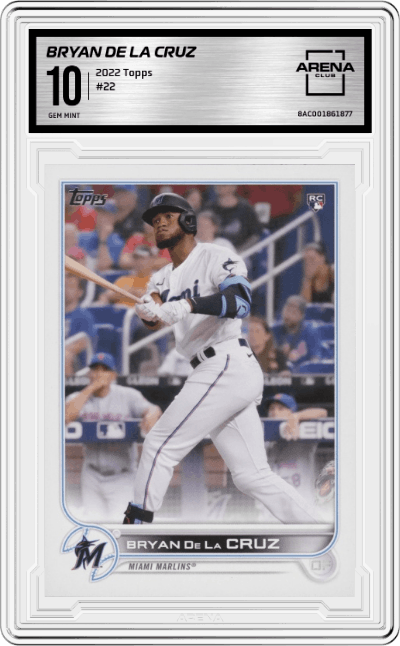 Bryan De La Cruz from the 2022 Topps   set graded by Arena Club and given an overall grade of 10.