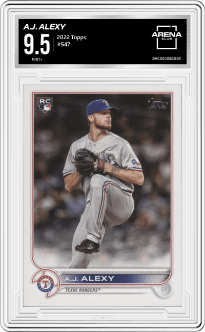 A.J. Alexy from the 2022 Topps set graded by Arena Club and given an overall grade of 9.5.