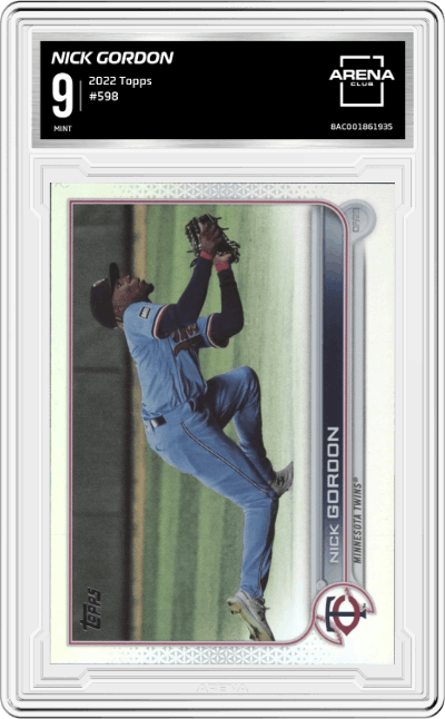 Nick Gordon from the 2022 Topps set graded by Arena Club and given an overall grade of 9.