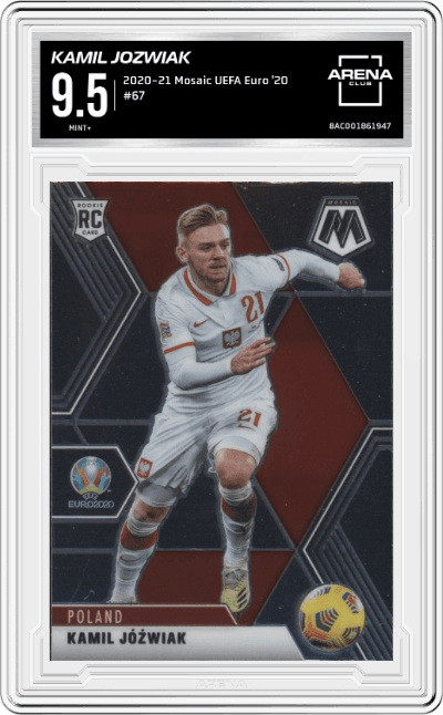 Kamil Jozwiak from the 2020-21 Mosaic UEFA Euro 2020
 set graded by Arena Club and given an overall grade of 9.5.