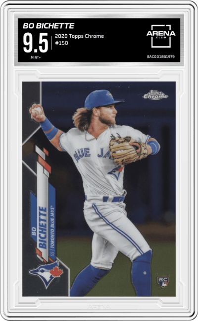 Bo Bichette from the 2020 Topps Chrome set graded by Arena Club and given an overall grade of 9.5.