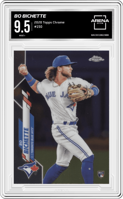 Bo Bichette from the 2020 Topps Chrome set graded by Arena Club and given an overall grade of 9.5.