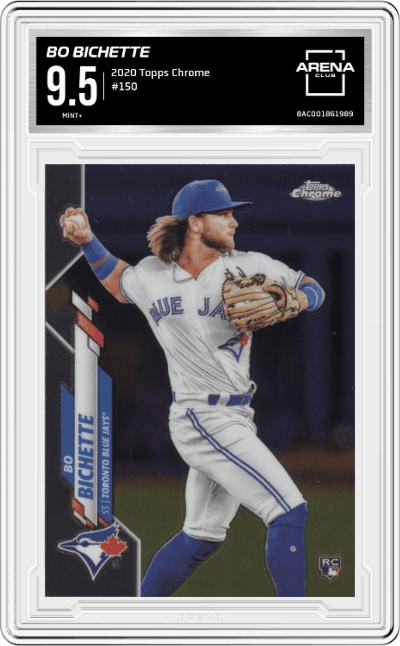 Bo Bichette from the 2020 Topps Chrome set graded by Arena Club and given an overall grade of 9.5.