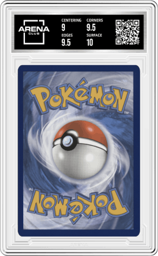 Charmander from the 2022 Pokemon SWSH set graded by Arena Club and given an overall grade of 9.5.