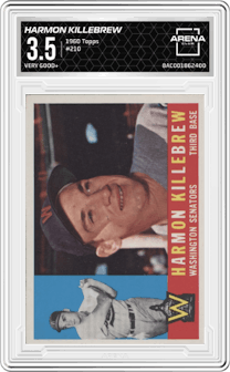 Harmon Killebrew from the 1960 Topps set graded by Arena Club and given an overall grade of 3.5.