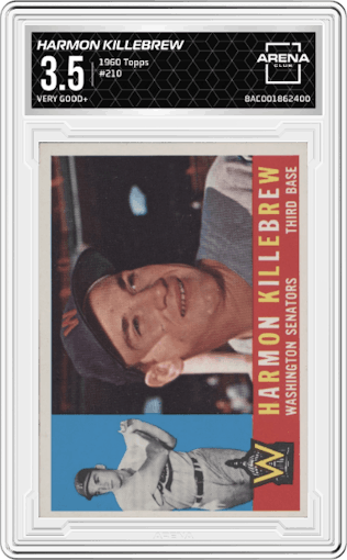Harmon Killebrew from the 1960 Topps set graded by Arena Club and given an overall grade of 3.5.