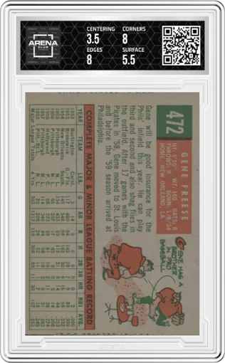 Gene Freese from the 1959 Topps set graded by Arena Club and given an overall grade of 4.