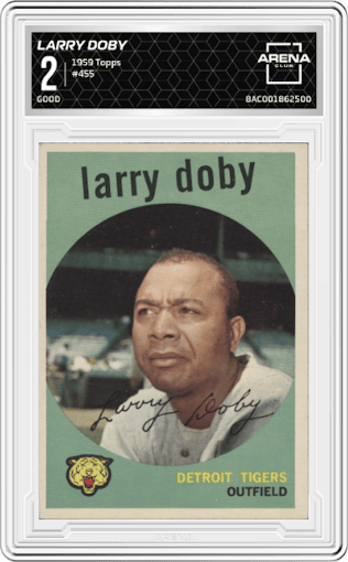 Larry Doby from the 1959 Topps set graded by Arena Club and given an overall grade of 2.