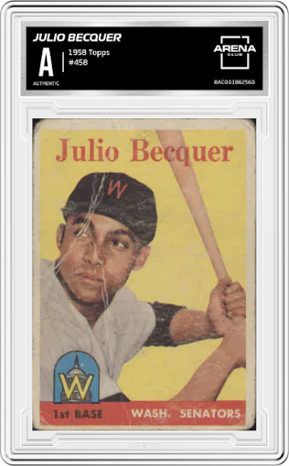 Julio Becquer from the 1958 Topps set graded by Arena Club.
