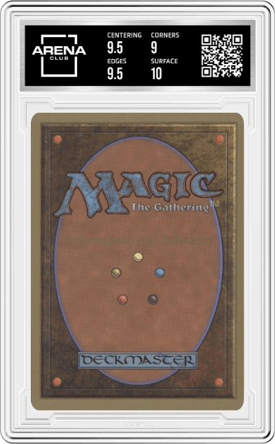 Cursed Land  from the 1993 Magic The Gathering set graded by Arena Club and given an overall grade of 9.5.