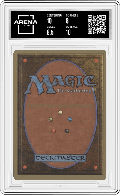 Hurloon Minotaur from the 1993 Magic The Gathering set graded by Arena Club and given an overall grade of 8.5.