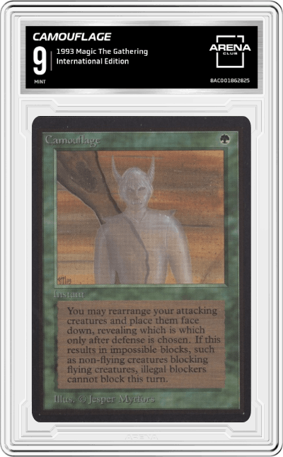 Camouflage from the 1993 Magic The Gathering set graded by Arena Club and given an overall grade of 9.