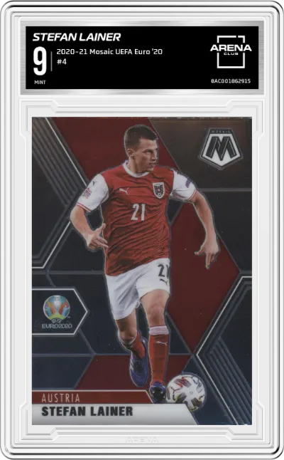 Stefan Lainer from the 2020-21 Mosaic UEFA Euro 2020
 set graded by Arena Club and given an overall grade of 9.
