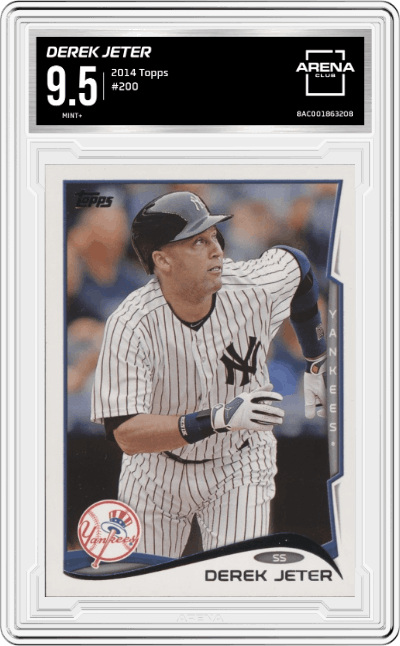 Derek Jeter from the 2014 Topps set graded by Arena Club and given an overall grade of 9.5.