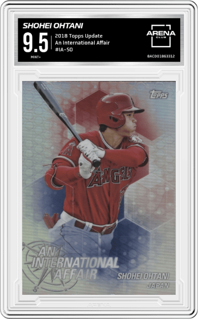 Shohei Ohtani from the 2018 Topps Update set graded by Arena Club and given an overall grade of 9.5.