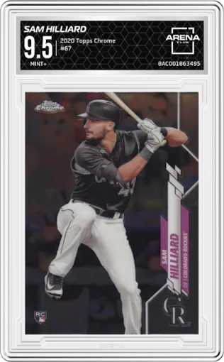 Sam Hilliard from the 2020 Topps Chrome set graded by Arena Club and given an overall grade of 9.5.