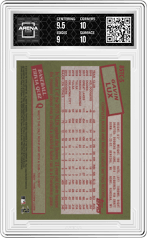 Gavin Lux from the 2020 Topps Chrome set graded by Arena Club and given an overall grade of 9.5.