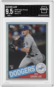 Gavin Lux from the 2020 Topps Chrome set graded by Arena Club and given an overall grade of 9.5.