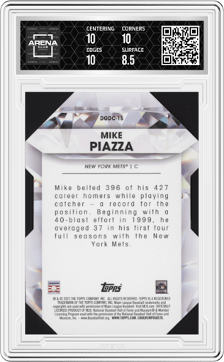 Mike Piazza from the 2022 Topps   set graded by Arena Club and given an overall grade of 9.