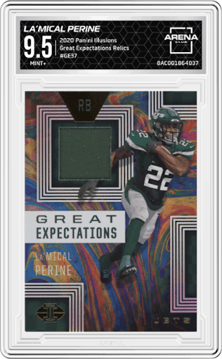 La’Mical Perine from the 2020 Panini Illusions set graded by Arena Club and given an overall grade of 9.5.