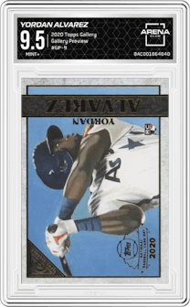 Yordan Alvarez from the 2020 Topps Gallery set graded by Arena Club and given an overall grade of 9.5.