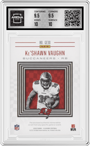 Ke'Shawn Vaughn from the 2020 Panini Illusions set graded by Arena Club and given an overall grade of 10.